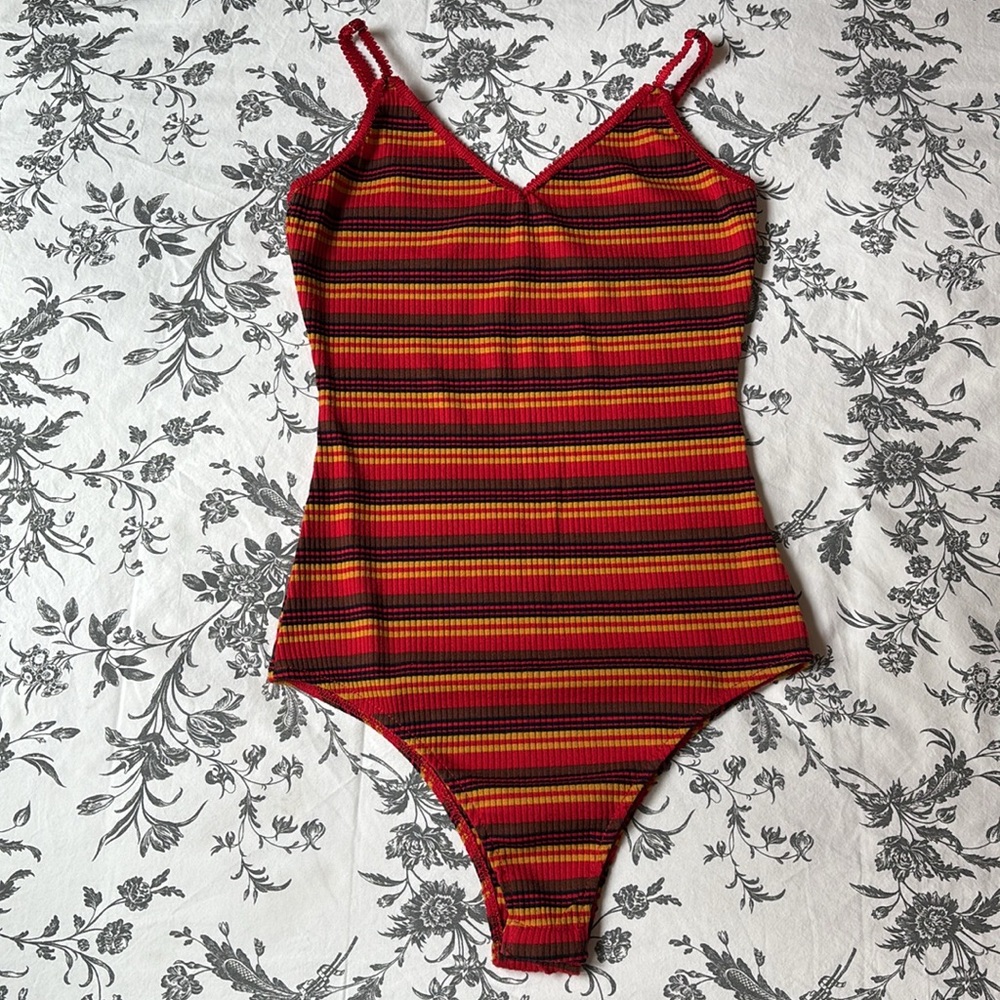 {NWOT} Wild Honey Striped Ribbed Bodysuit - Picture 2 of 10